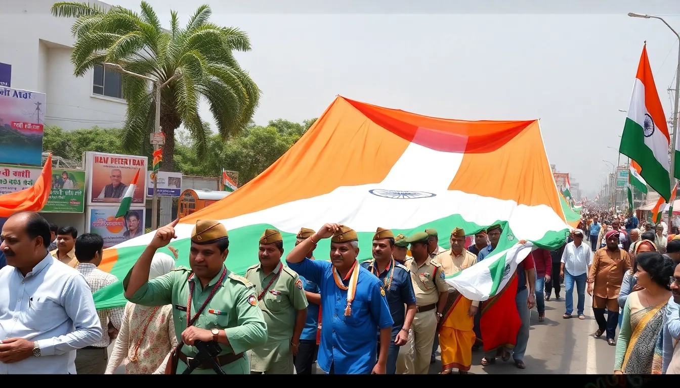 Bharuch Hosts Grand 1200 Feet Long Flag Procession