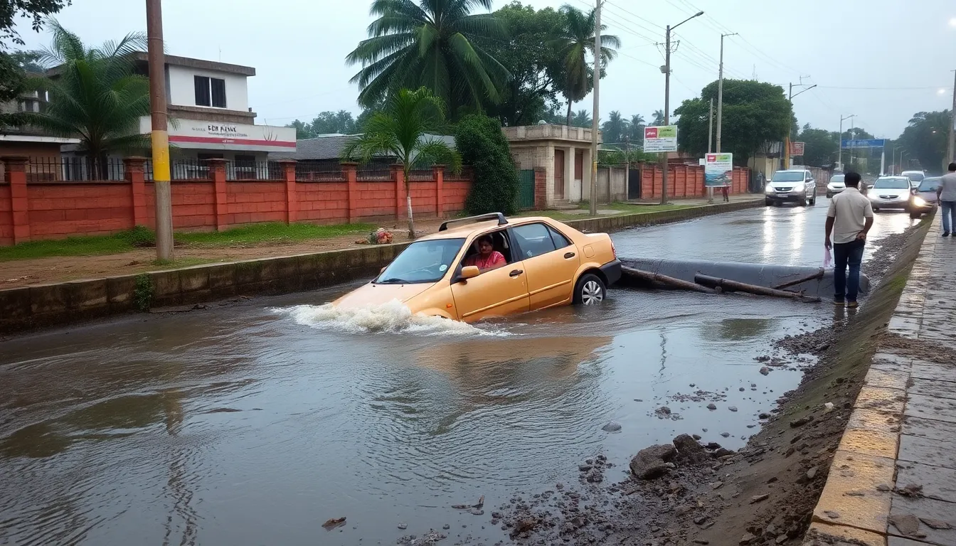 Car Plunges into Drain in Viramgam: Local Heroes Rescue Four