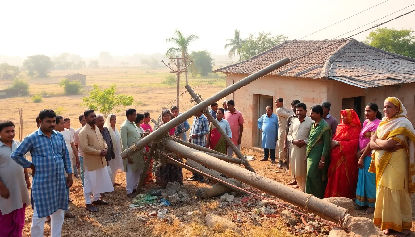 Electric Pole Collapse in Dhokawada Village Sparks Outrage