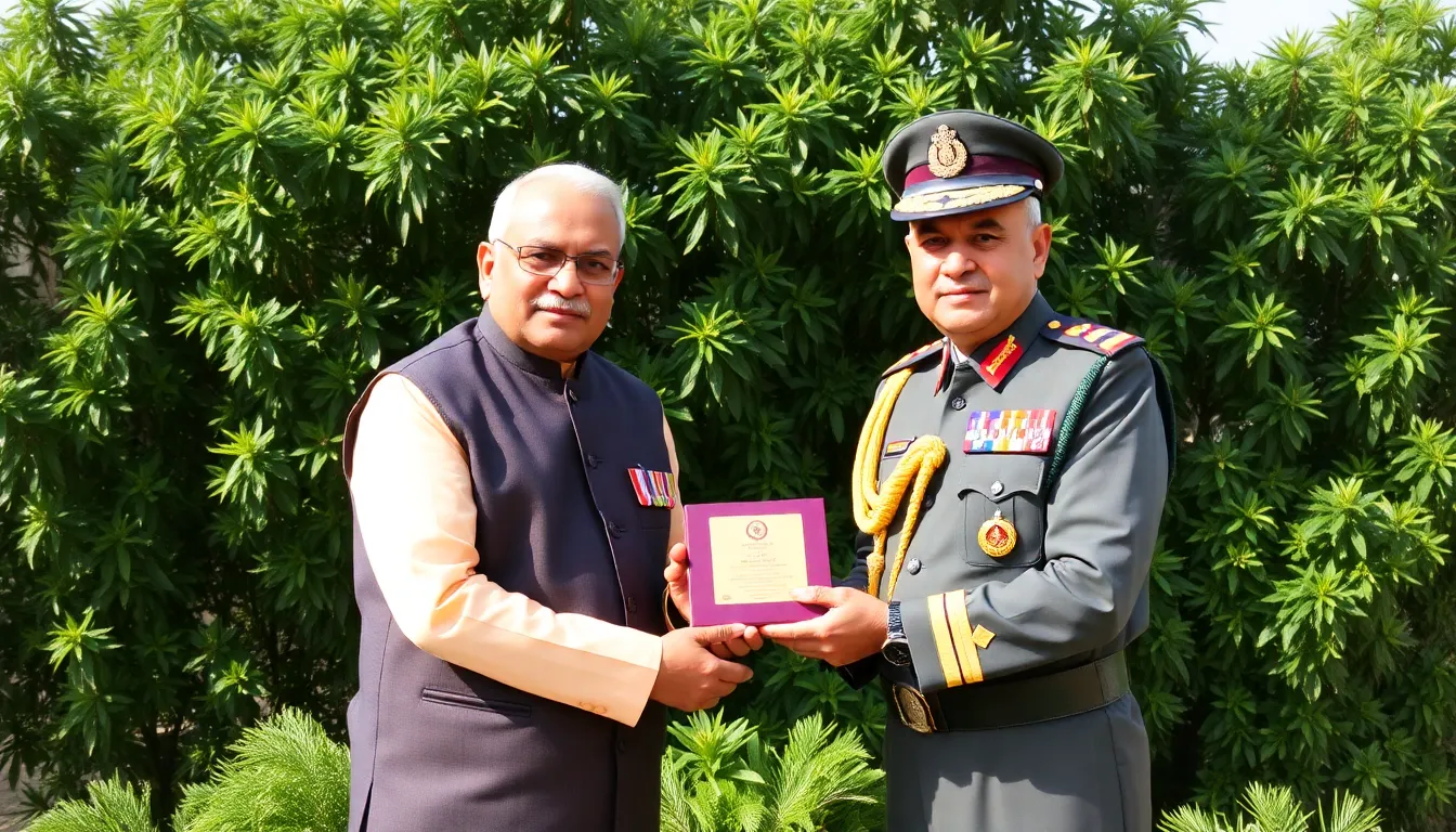 Gujarat Chief Minister Meets Air Marshal Nagesh Kapoor