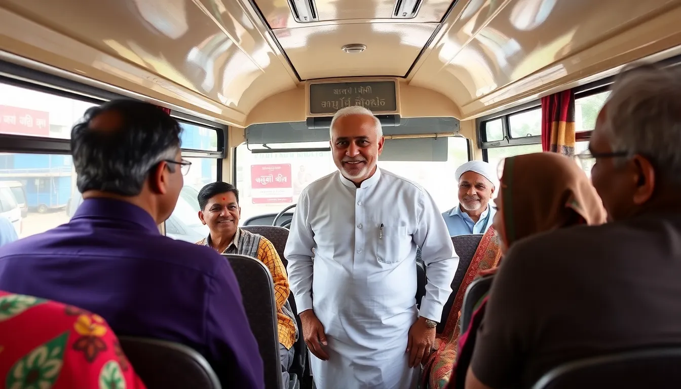 Gujarat Governor Travels with Common People on GSRTC Bus