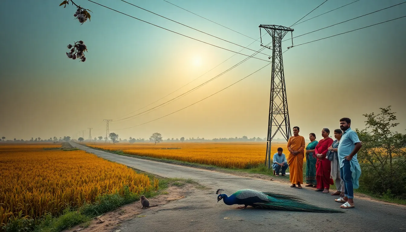Heavy Power Line Threatens National Bird in Dhanera's Voda Village