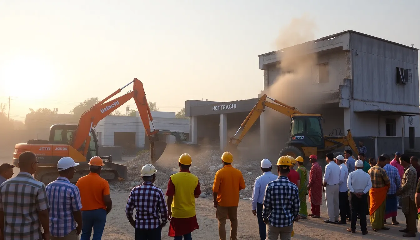 Jamnagar Municipal Corporation Begins Demolition for New Road Project