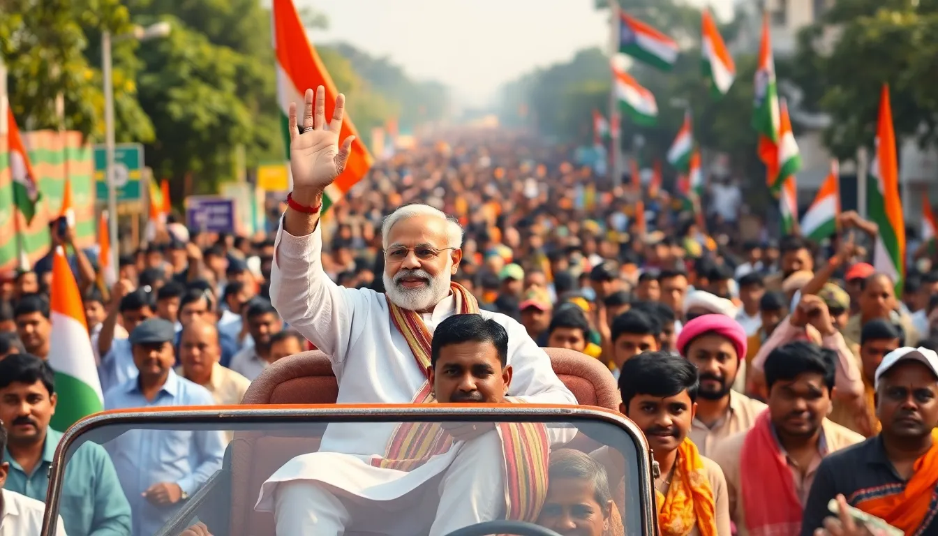 PM Modi's Grand Road Show in Gandhinagar