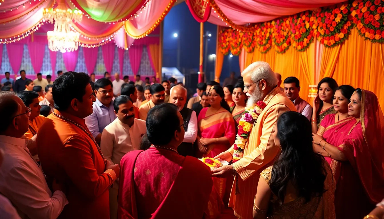 Prime Minister Modi Blesses Son of Cabinet Minister Balvantsinh Rajput at Wedding Ceremony