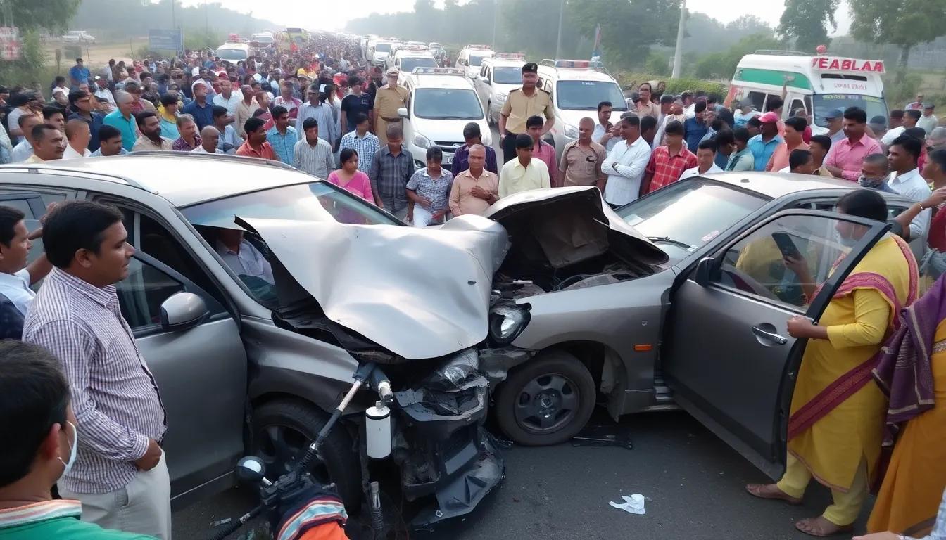 Serious Car Crash on Dhanera-Tharad Highway Injures Three
