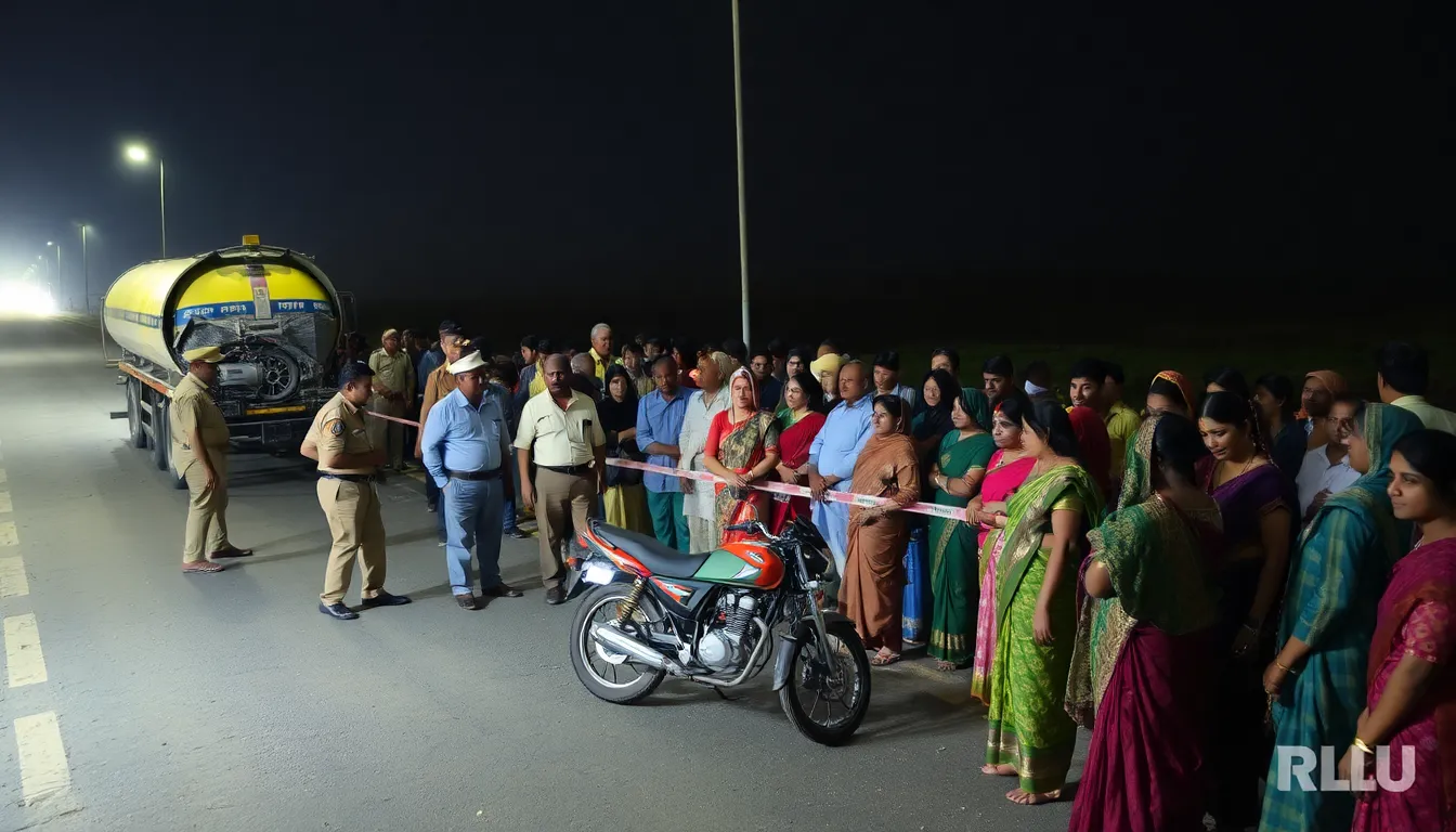 Tragic Accident in Kalol: Mother and Son Killed by Tanker