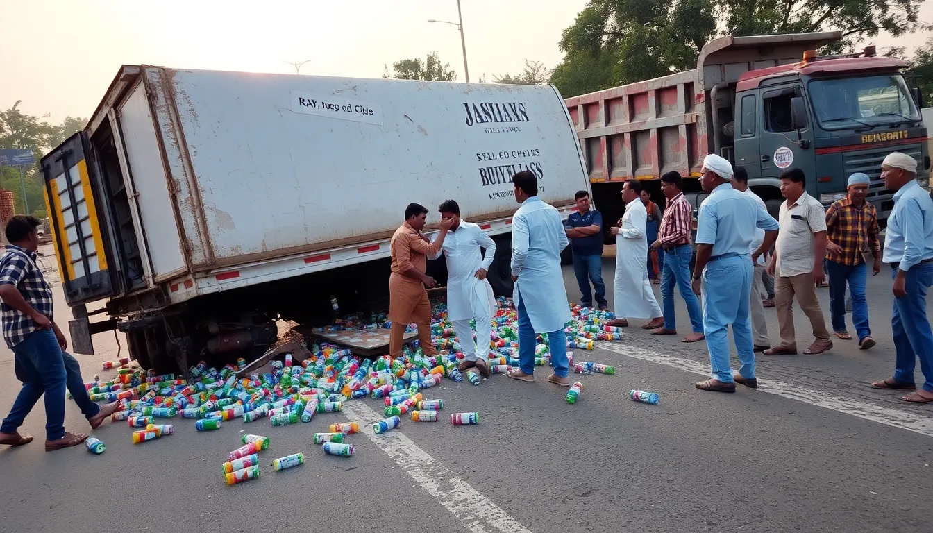 Truck and Dumper Accident Near Rajmandir Circle in Deesa