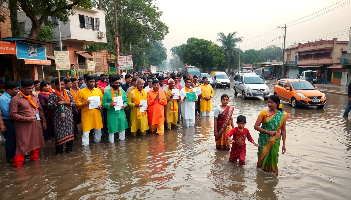 Congress Protest in Ahmedabad Over Waterlogging Issues