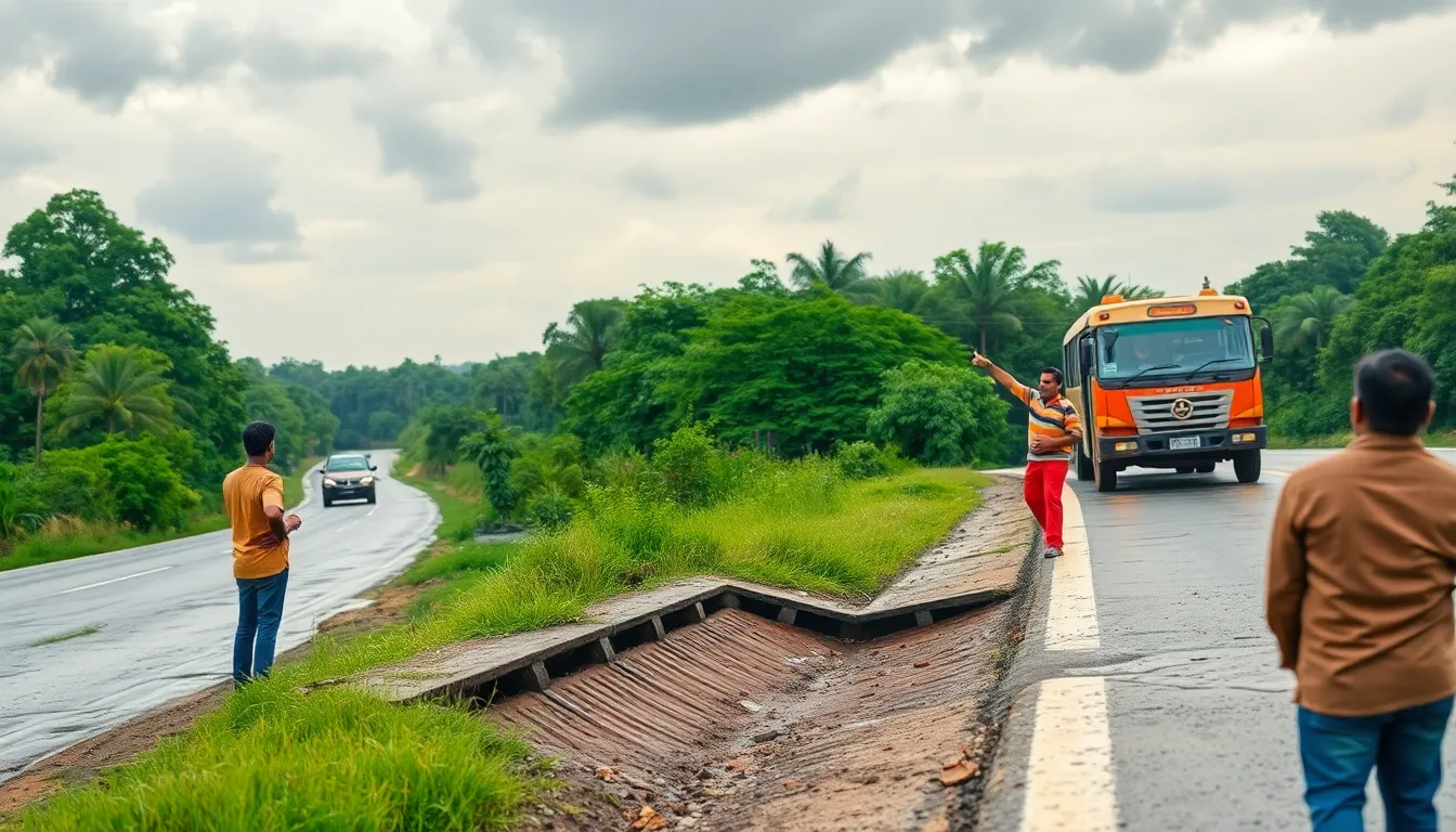 Dangerous Condition on State Highway Near Singavad