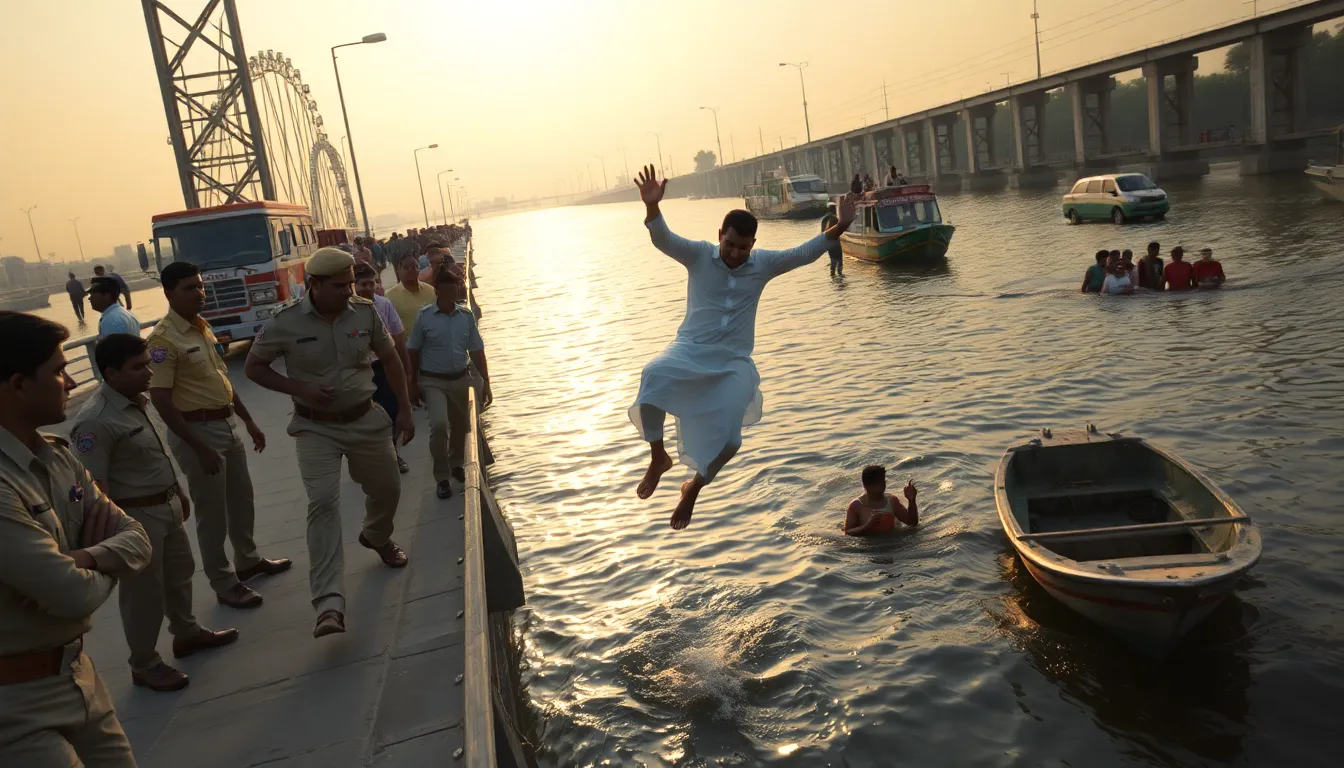 Daring Escape: Suspect Jumps into Tapi River to Evade Police in Surat
