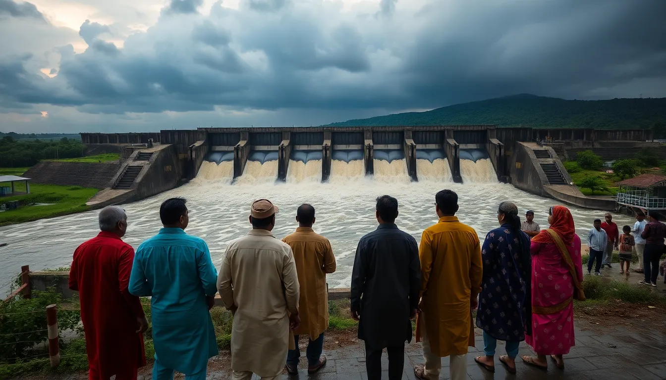 Dev Dam Gates Opened as Heavy Rainfall Continues in Halol