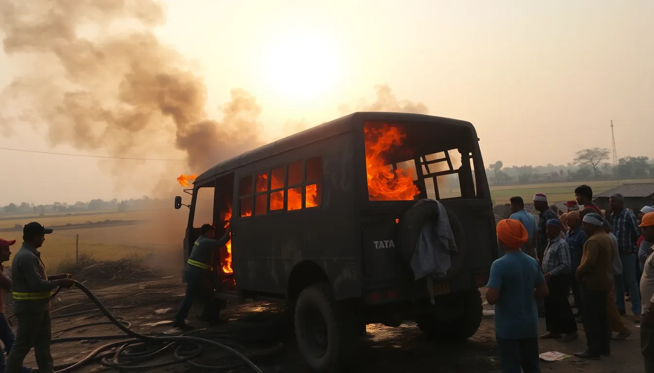 Fire Breaks Out in Tempo in Vandhar Village, Causing ₹2.5 Lakh Damage