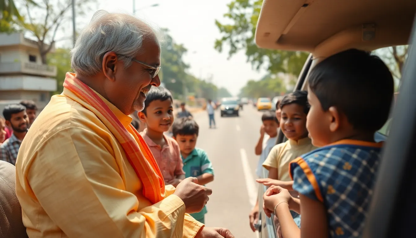 Governor of Gujarat Engages with Children During Event