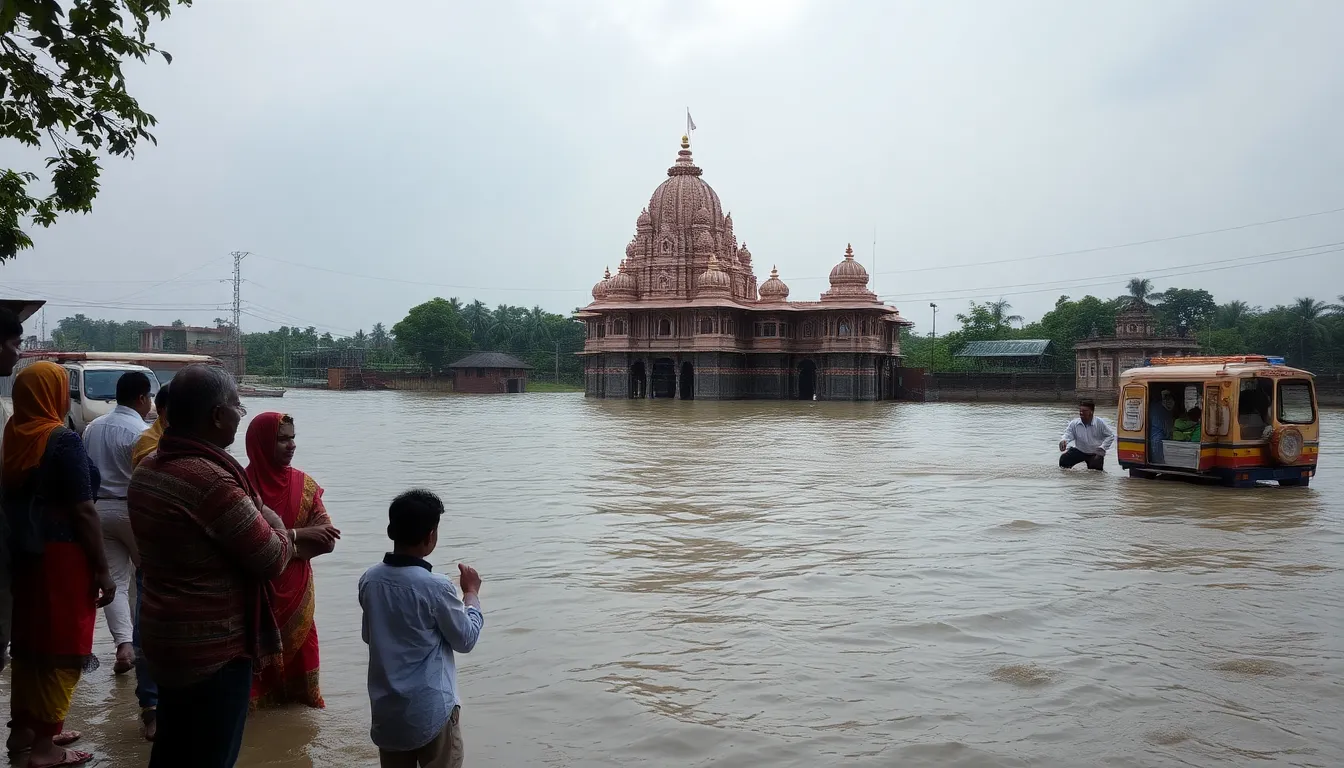 Gujarat Floods: Tadkeshwar Mahadev Temple Partially Submerged in Navsari Amid Heavy Rainfall