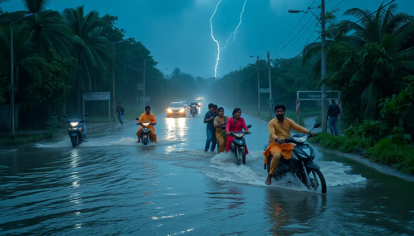 Heavy Rain Causes Flooding in Sankheda