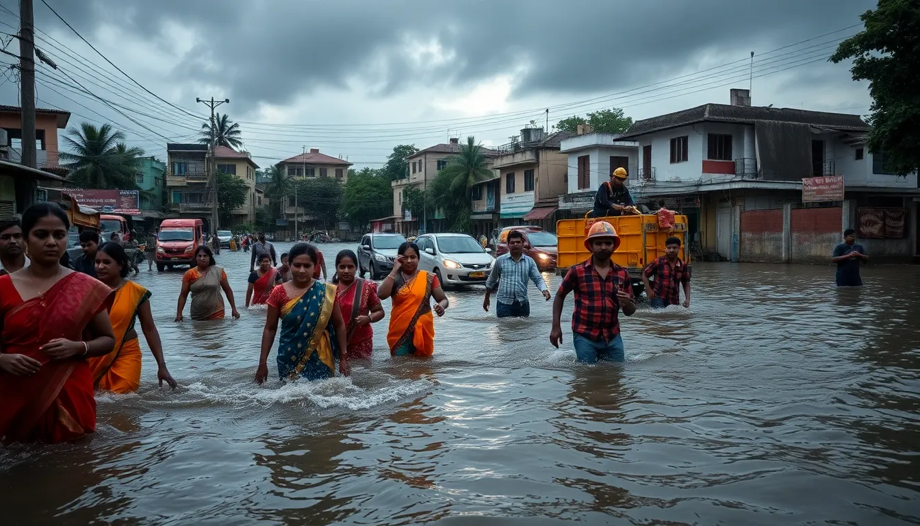 Heavy Rain Causes Flooding in Surat