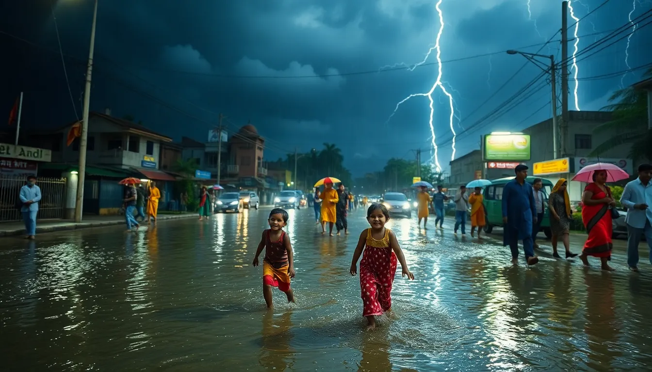 Heavy Rainfall Hits Patan, Gujarat Amidst Thunder and Lightning