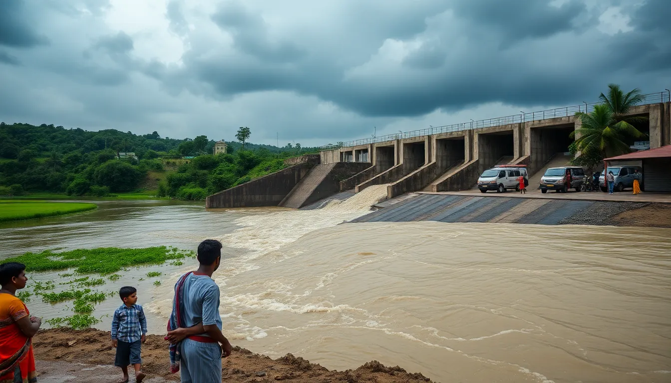 Heavy Rains Cause Shetrunji Dam Overflow in Gujarat