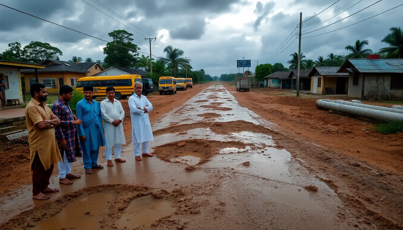 Palanpur Road in Disrepair: Residents Suffer in Rain