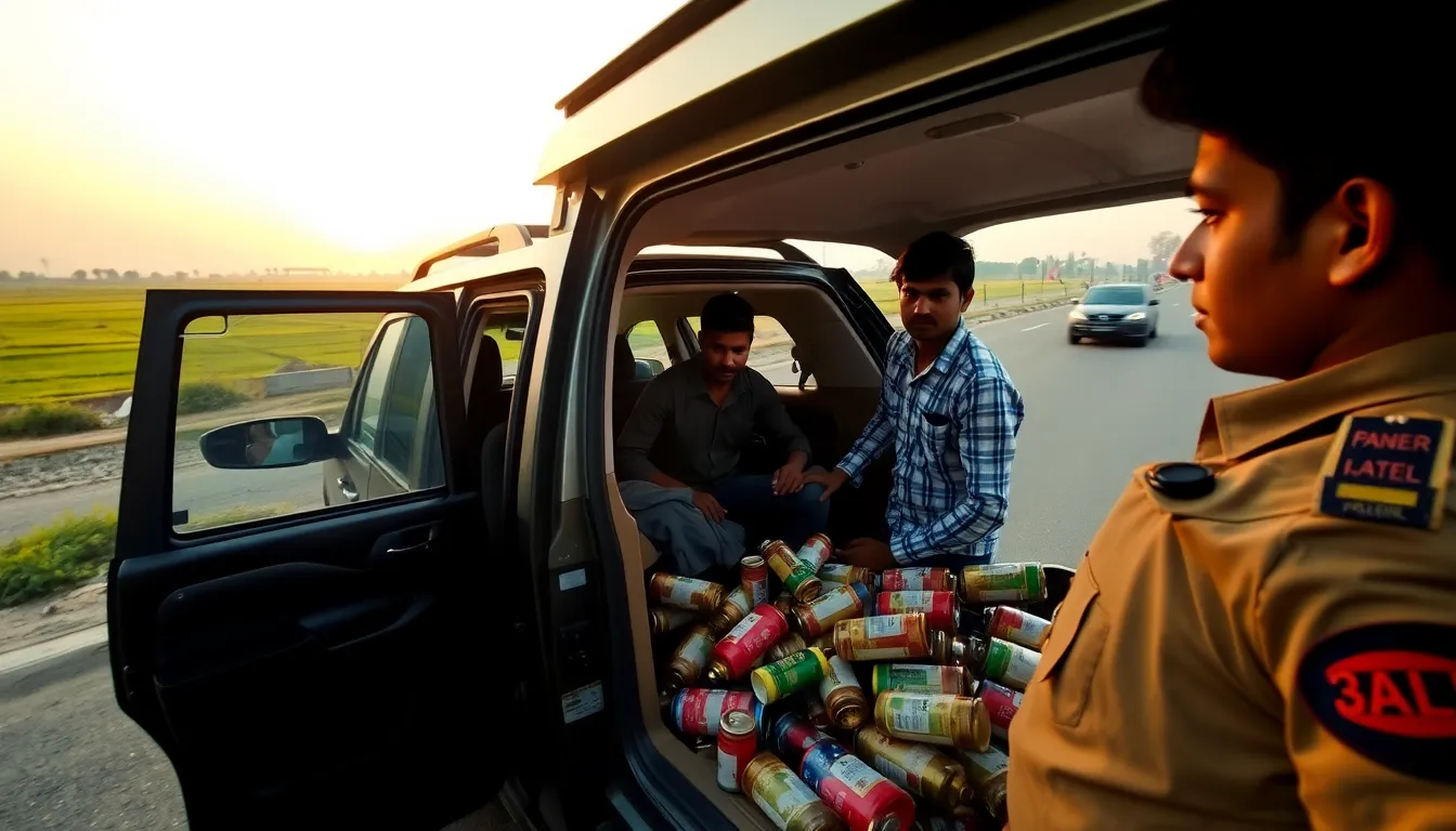 Patan Police Seizes Foreign Liquor from Harrier Vehicle
