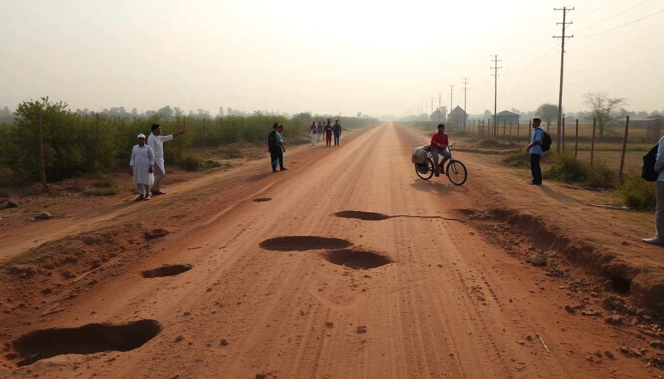 Road to Royta Village in Bhabhar Taluka in Poor Condition