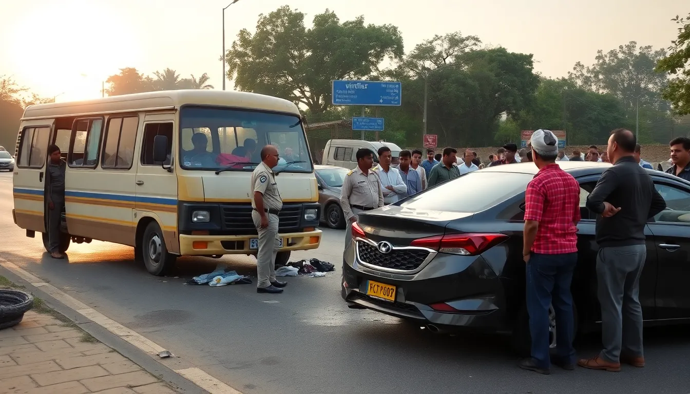 School Van-Car Collision Raises Safety Concerns in Ahmedabad