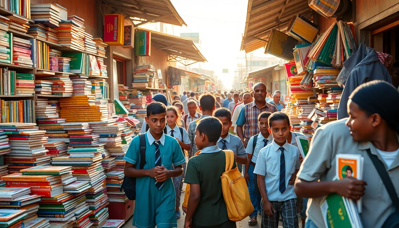 Students and Parents Rush to Buy Educational Supplies in Deesa District