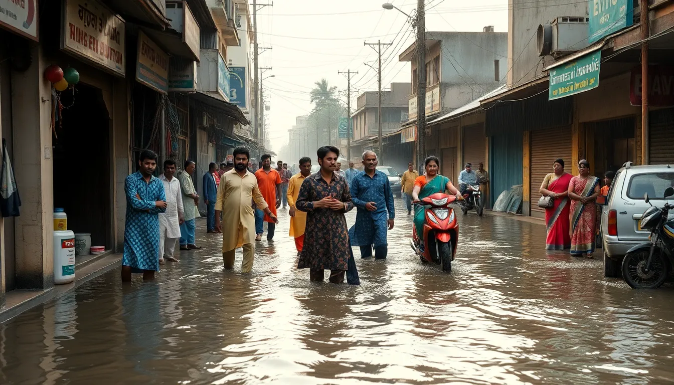 Traders in Kanodar Village Demand Action as Shops Flooded