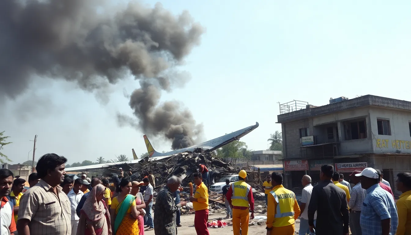 Tragic Plane Crash Near Ahmedabad Airport: 100 Feared Dead
