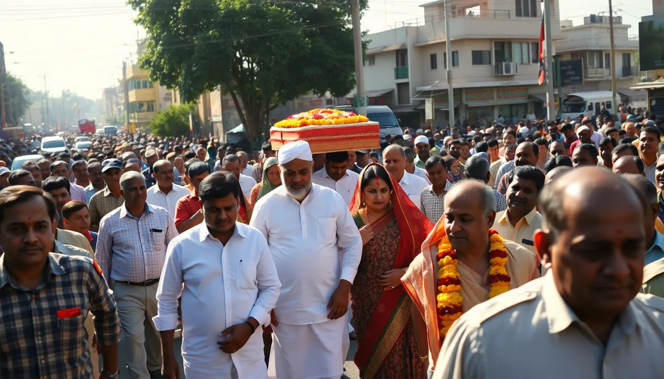 Tributes Pour in as Former Gujarat CM Vijay Rupani's Last Rites Held in Rajkot