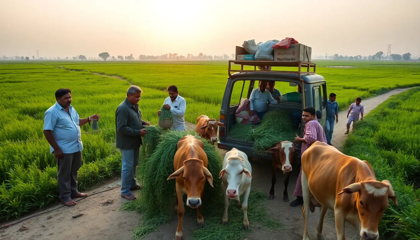 Unique Service by Tharad Candidates to Feed Stray Cows