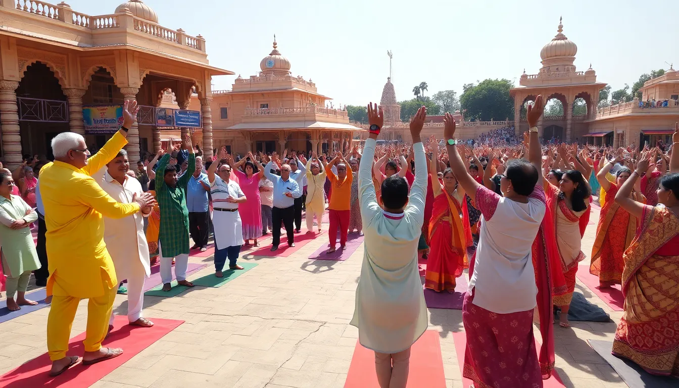 Yoga and Garba Celebrate World Yoga Day at Ambaji Temple