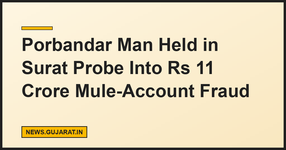 Porbandar Man Held in Surat Probe Into Rs 11 Crore Mule-Account Fraud
